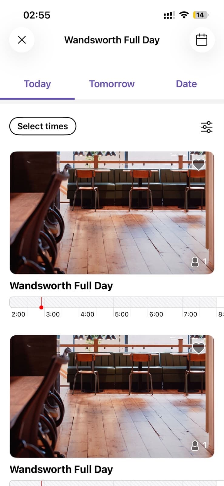 Two listings, both called Wandsworth Full Day