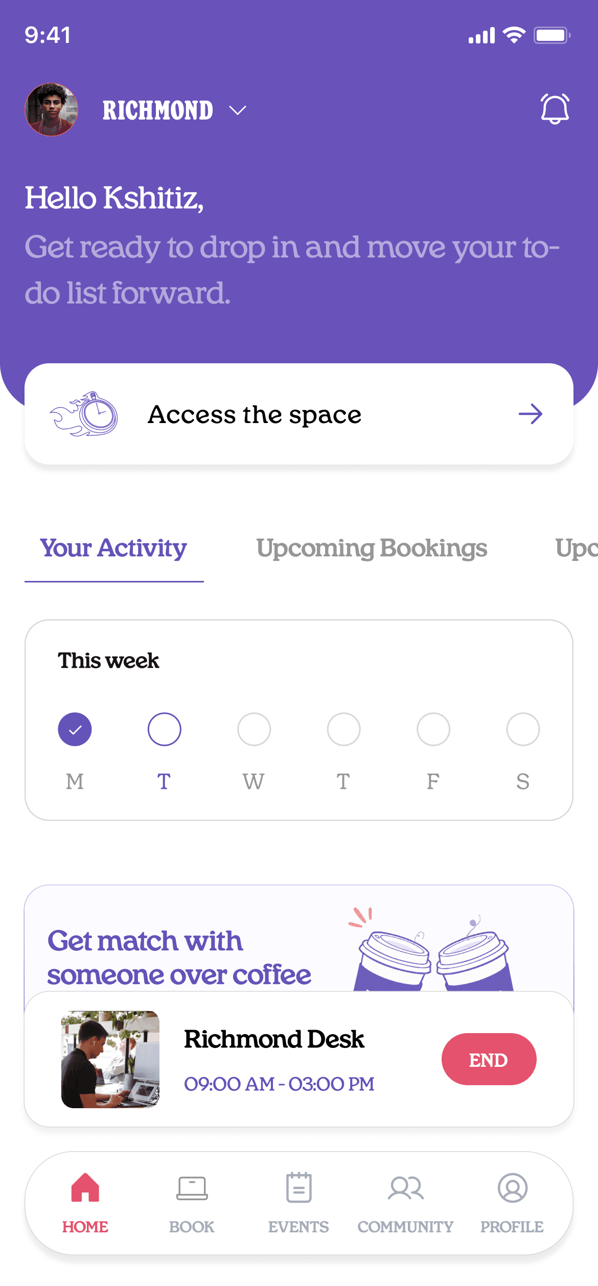 Access the space CTA