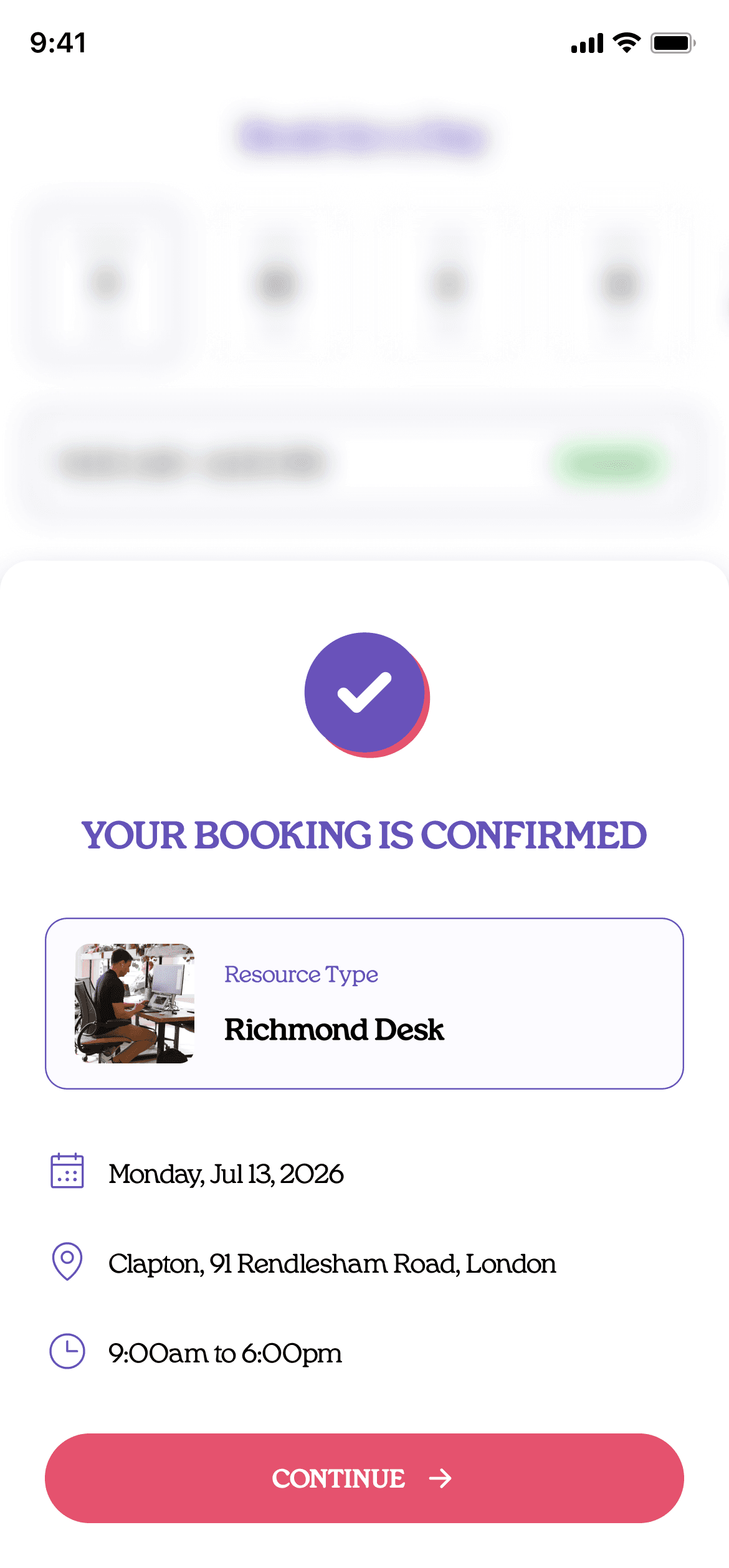 Booking confirmation