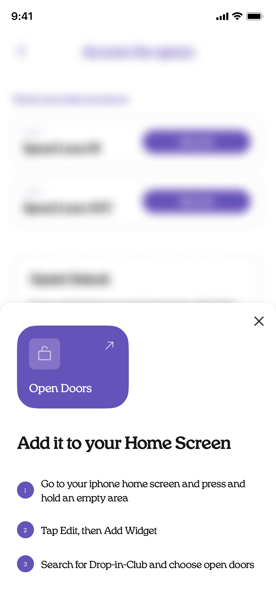 Open Doors widget