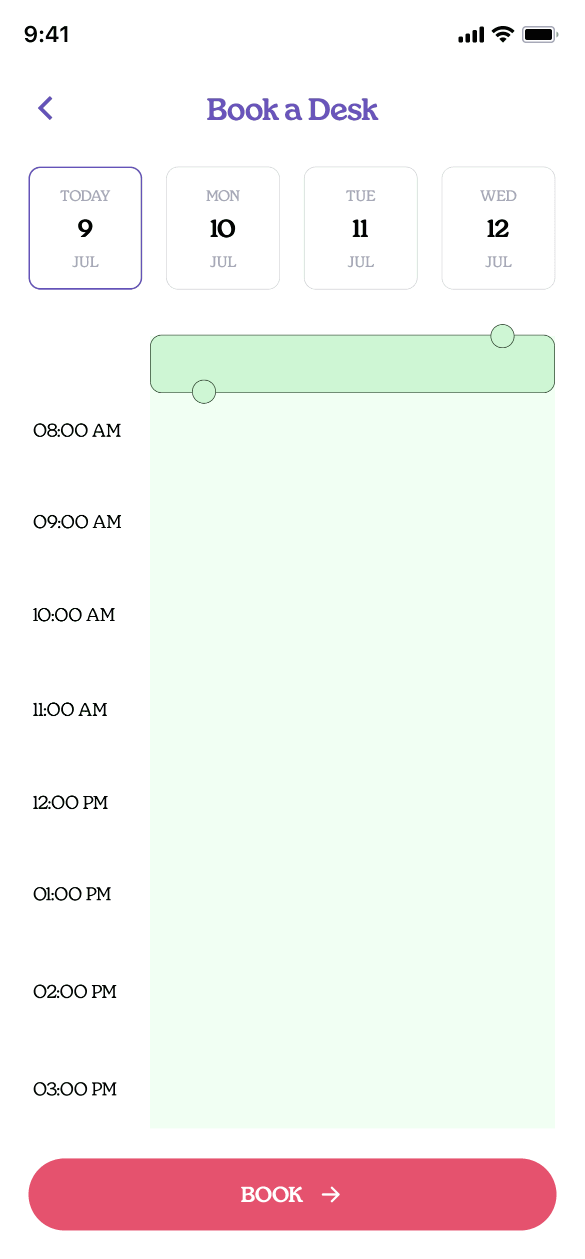 Drop-in app screen