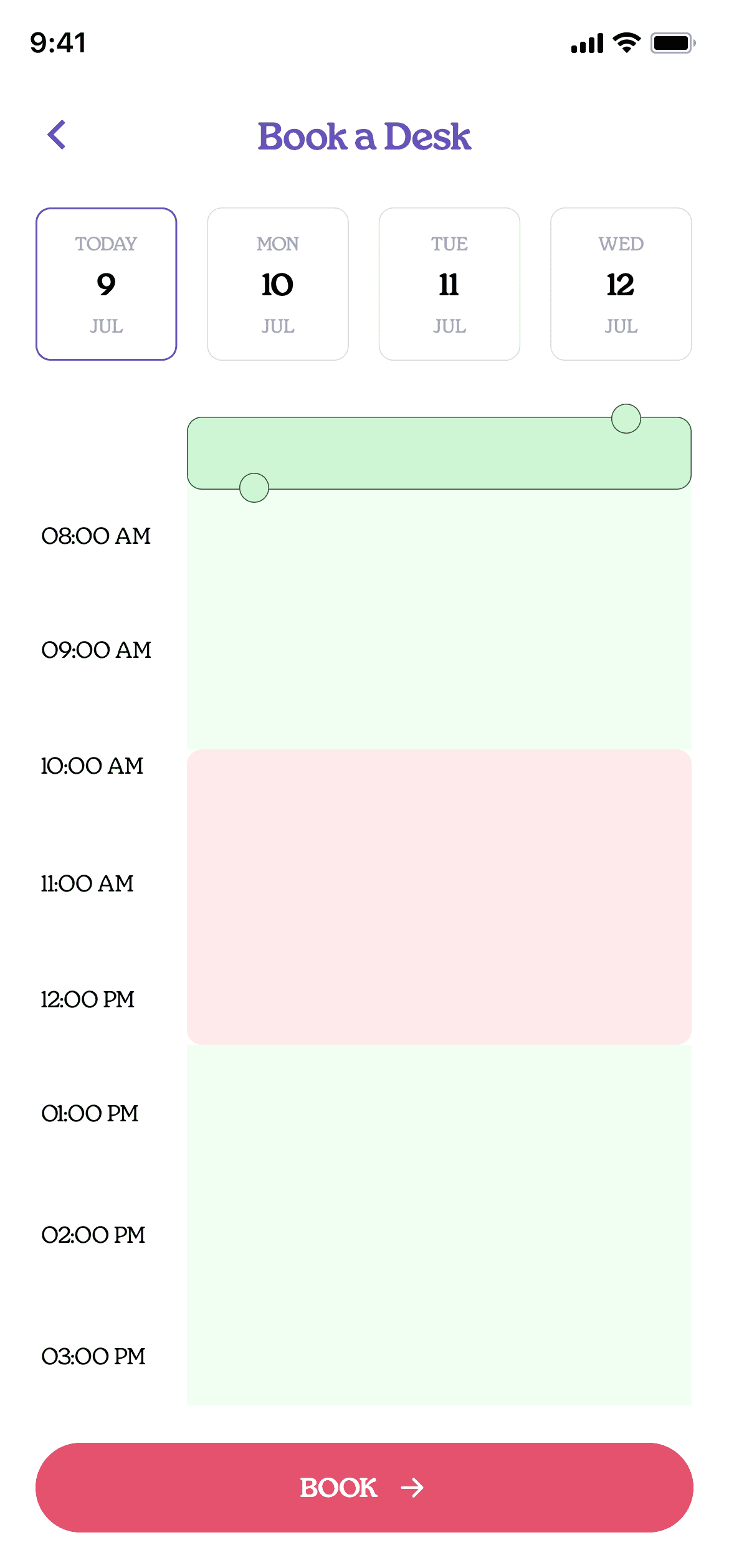 Drop-in app screen