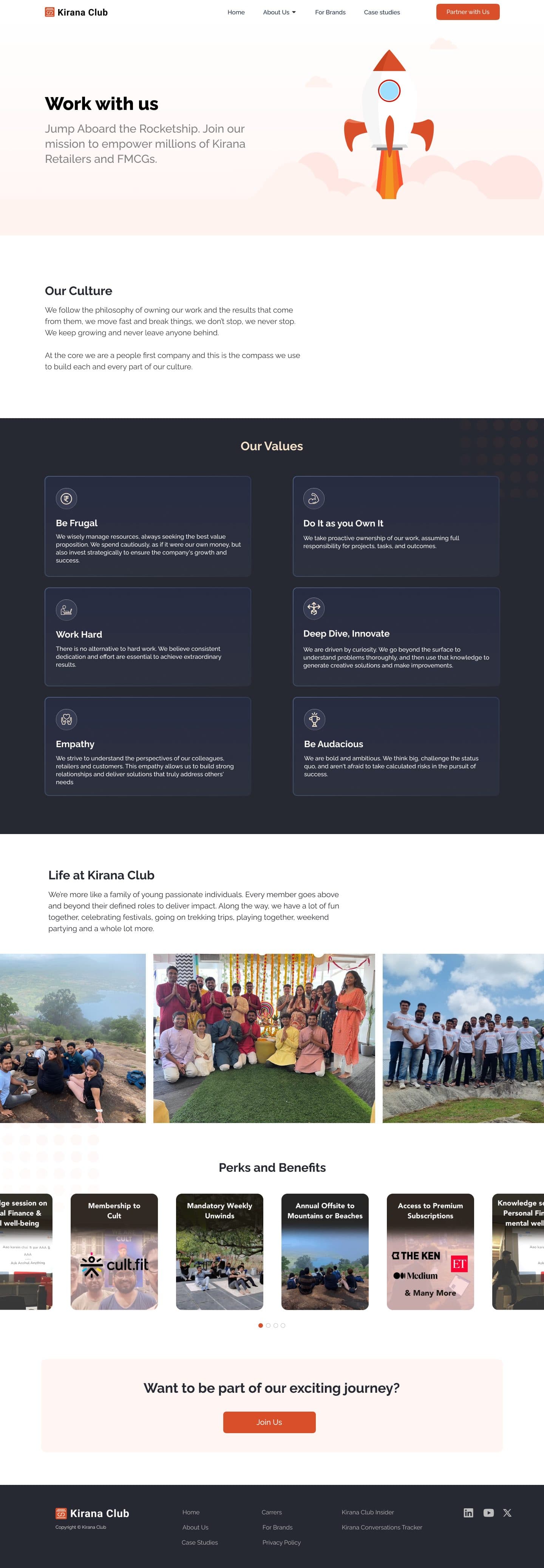 The careers page, full length