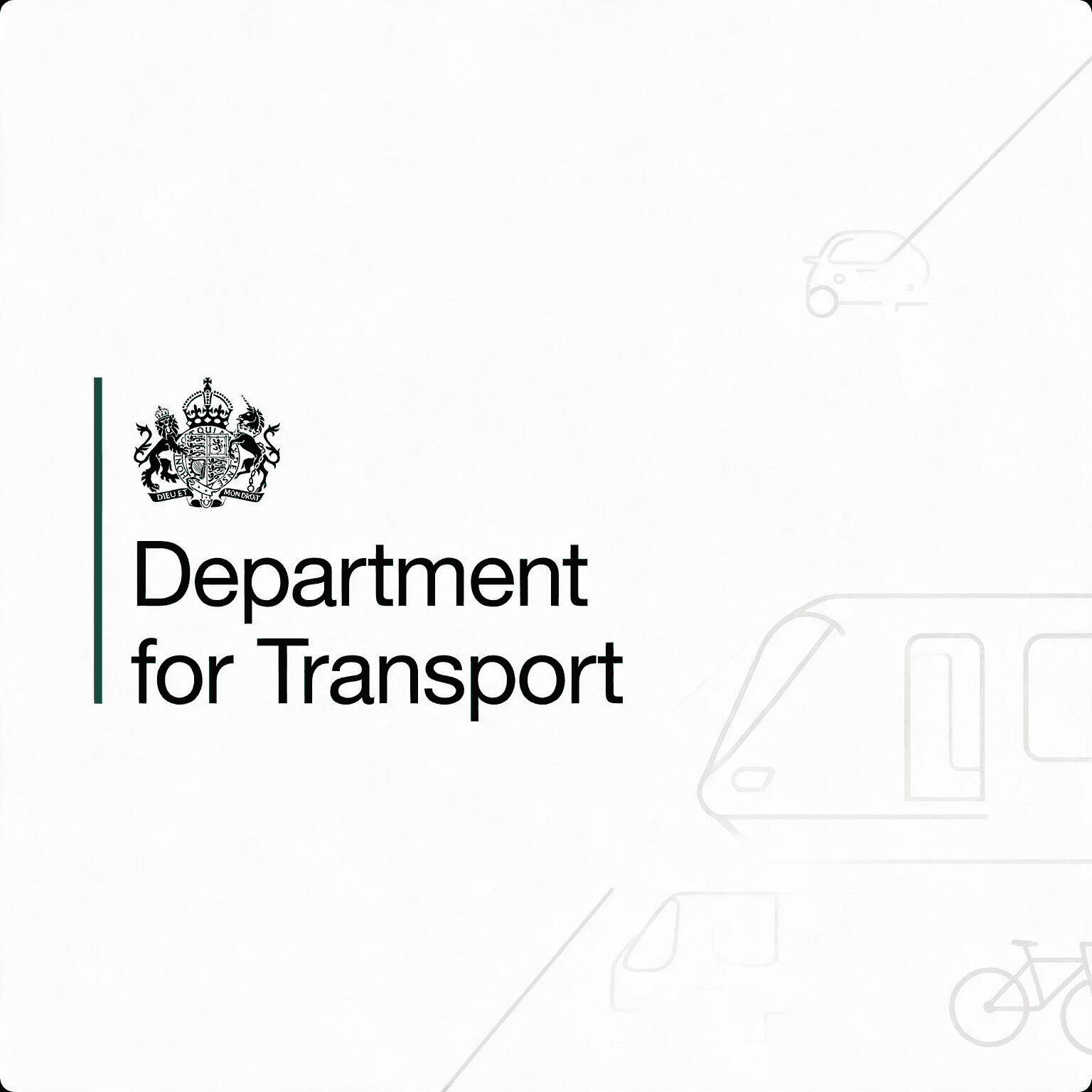 UK Department for Transport wordmark over line-drawn vehicles